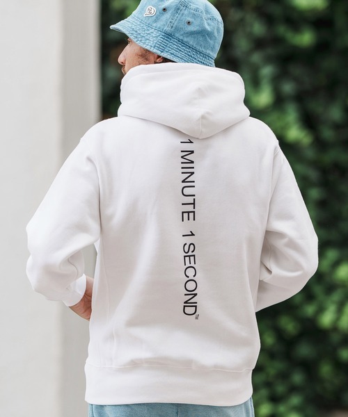 1minute 1second(ワンミニットワンセカンド)の「mpa3853-12oz heavy weight hoody with logo print パーカー(パーカー・メンズ・ホワイト/ブラック/アッシュ・S/M/L/XL)」の17枚目の写真