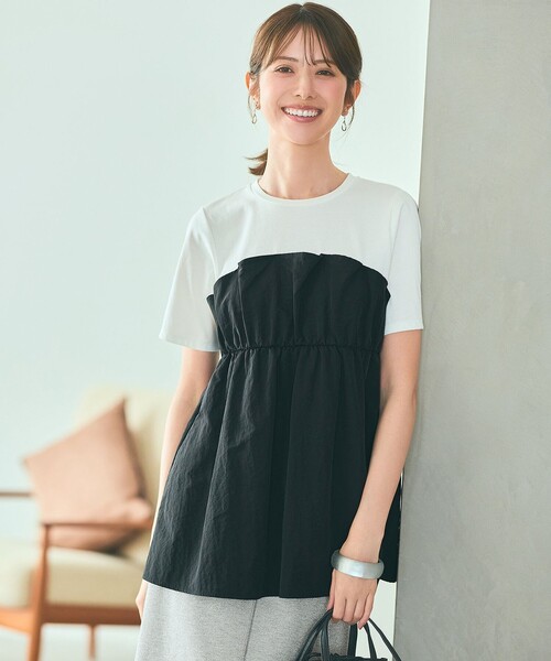 ANY SIS(エニィスィス)の「【洗える】ビスチェコンビ Tシャツ(Tシャツ/カットソー・レディース・ブラック系/ホワイト系・MEDIUM)」の1枚目の写真