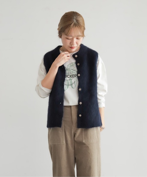 アルパカシャギー ハイネックベスト（ベスト）｜NOMBRE IMPAIR