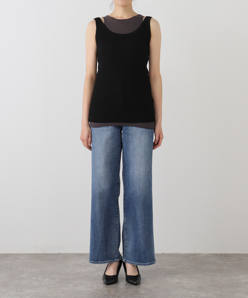 journal standard L'essage(ジャーナルスタンダードレサージュ)の「ツインタンクトップ(Tシャツ/カットソー・レディース・ライトグレー/ブラック・FREE)」の17枚目の写真