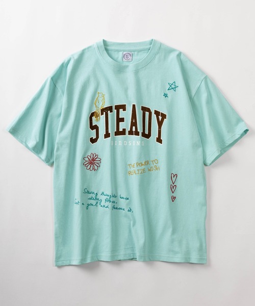 make a ray!（メイク ア レイ！）の「【84】ハートワンポイントロゴ メッセージ刺繍 半袖Tシャツ/メンズ/レディース（Tシャツ/カットソー・メンズ・ホワイト/ライトグリーン/ホワイト系その他/イエロー/ネイビー/ブラック・M/L）」の15枚目の写真