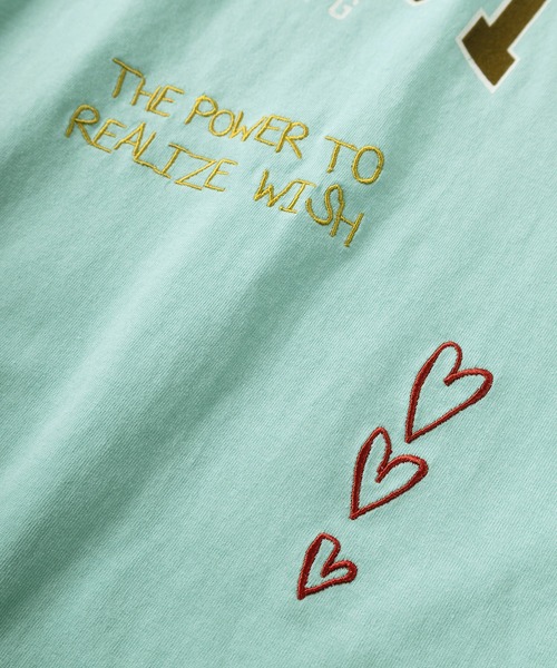 make a ray!（メイク ア レイ！）の「【84】ハートワンポイントロゴ メッセージ刺繍 半袖Tシャツ/メンズ/レディース（Tシャツ/カットソー・メンズ・ホワイト/ライトグリーン/ホワイト系その他/イエロー/ネイビー/ブラック・M/L）」の20枚目の写真