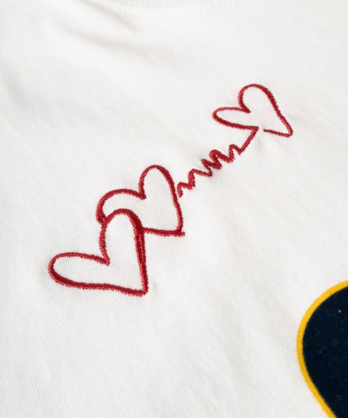 make a ray!（メイク ア レイ！）の「【84】ハートワンポイントロゴ メッセージ刺繍 半袖Tシャツ/メンズ/レディース（Tシャツ/カットソー・メンズ・ホワイト/ライトグリーン/ホワイト系その他/イエロー/ネイビー/ブラック・M/L）」の18枚目の写真