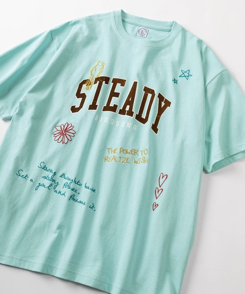 make a ray!（メイク ア レイ！）の「【84】ハートワンポイントロゴ メッセージ刺繍 半袖Tシャツ/メンズ/レディース（Tシャツ/カットソー・メンズ・ホワイト/ライトグリーン/ホワイト系その他/イエロー/ネイビー/ブラック・M/L）」の22枚目の写真
