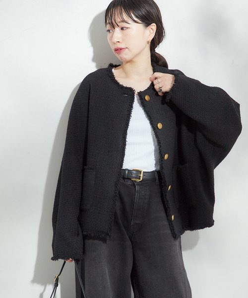 JOURNAL STANDARD TWEEDドルマン　ジャケット SP》TWEEDドルマンジャケット（ノーカラージャケット）｜JOURNAL