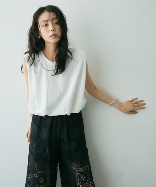 袖バルーンデザインカットソー Audrey and John Wad tシャツ 袖バルーンカットソー-手洗い可