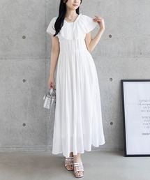 CLEAR BASIC | 【低身長サイズ有】フリルスリーブウエスト切替ワンピース[着回し抜群 大人 カジュアル]≪CLEAR BASIC≫(ワンピース)