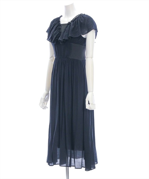 CLEAR BASIC（クリアベーシック）の「【低身長サイズ有】フリルスリーブウエスト切替ワンピース[着回し抜群 大人 カジュアル]≪SS新作≫（ワンピース・レディース・ブラック/オフホワイト・F/XS）」の13枚目の写真