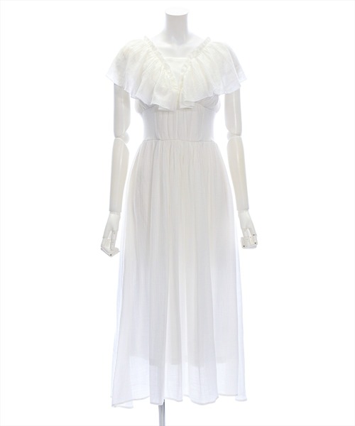 CLEAR BASIC（クリアベーシック）の「【低身長サイズ有】フリルスリーブウエスト切替ワンピース[着回し抜群 大人 カジュアル]≪SS新作≫（ワンピース・レディース・ブラック/オフホワイト・F/XS）」の3枚目の写真