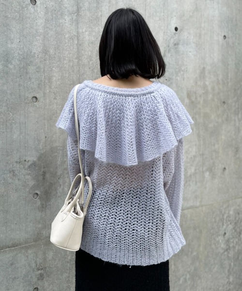frill collar crochet knit（ニット/セーター）｜HONEY MI HONEY