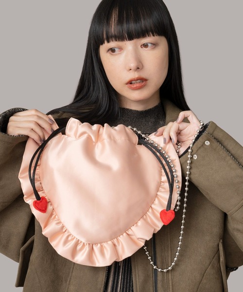 Casselini（キャセリーニ）の「Casselini(キャセリーニ)ハート巾着（ショルダーバッグ・レディース・ピンク/ブラック/ブラウン・FREE）」の3枚目の写真