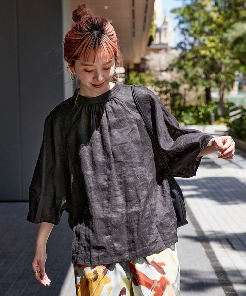 プランテーション　リネンナイロン　 ブラウス Plantation プランテーション/WOMEN'S Tops/シャツ/ブラウス| A