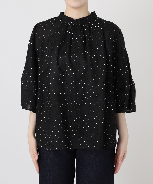 plage 別注　アトリエフランセ Vネックブラウス 追加》【LES ATELIERS FRANCAIS DE CONFECTION】別注 HENLY NECK