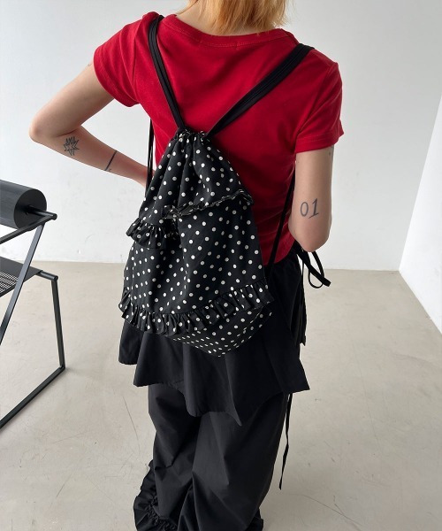 セール】ドット フリル ナップサック（バックパック/リュック）｜4INT