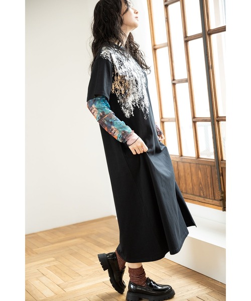 OSMOSIS（オズモーシス）の「メロー切替長袖Tシャツ（Tシャツ/カットソー・レディース・ブラック系その他/マルチ/グレー系その他/グリーン系その他・ONE SIZE）」の18枚目の写真