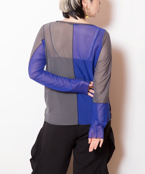 OSMOSIS（オズモーシス）の「メロー切替長袖Tシャツ（Tシャツ/カットソー・レディース・ブラック系その他/マルチ/グレー系その他/グリーン系その他・ONE SIZE）」の22枚目の写真