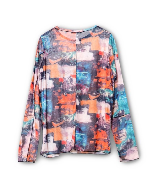 OSMOSIS（オズモーシス）の「メロー切替長袖Tシャツ（Tシャツ/カットソー・レディース・ブラック系その他/マルチ/グレー系その他/グリーン系その他・ONE SIZE）」の5枚目の写真