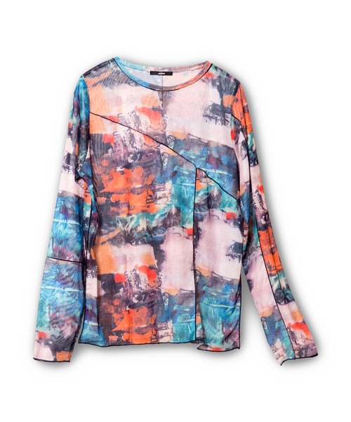 OSMOSIS（オズモーシス）の「メロー切替長袖Tシャツ（Tシャツ/カットソー・レディース・ブラック系その他/マルチ/グレー系その他/グリーン系その他・ONE SIZE）」の10枚目の写真