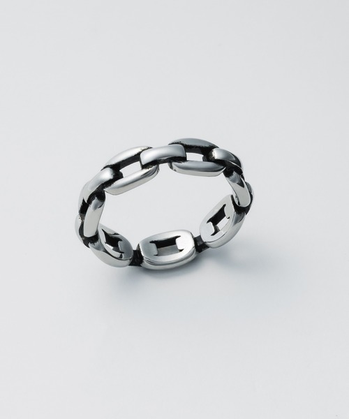 WYZ surgical stainless（ダブリューワイジィーサージカルステンレス）の「【 金属アレルギー対応 】チェーンデザインリング サージカルステンレス（リング・メンズ・シルバー・20号/18号/16号）」の2枚目の写真