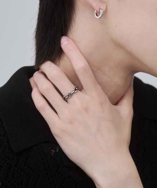 WYZ surgical stainless（ダブリューワイジィーサージカルステンレス）の「【 金属アレルギー対応 】チェーンデザインリング サージカルステンレス（リング・メンズ・シルバー・20号/18号/16号）」の5枚目の写真