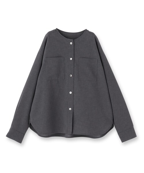 UNTITLED（アンタイトル）の「【秋も着られる/セットアップ可】リラククールシャツ（シャツ/ブラウス・レディース・ブラック/ブラウン系/チャコールグレー・50/48/44/04/02/00）」の4枚目の写真