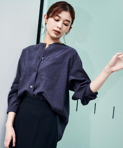 UNTITLED（アンタイトル）の「【秋も着られる/セットアップ可】リラククールシャツ（シャツ/ブラウス・レディース・ブラック/ブラウン系/チャコールグレー・50/48/44/04/02/00）」の6枚目の写真