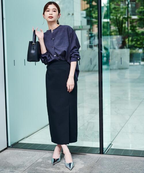 UNTITLED（アンタイトル）の「【秋も着られる/セットアップ可】リラククールシャツ（シャツ/ブラウス・レディース・ブラック/ブラウン系/チャコールグレー・50/48/44/04/02/00）」の7枚目の写真