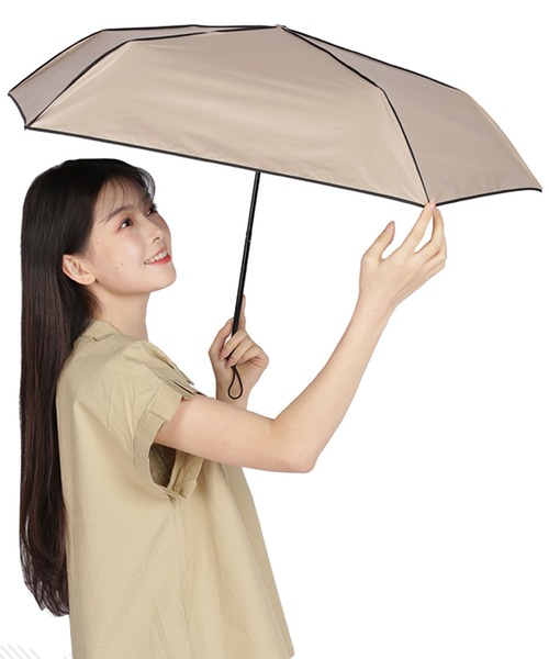 KIZAWA（キザワ）の「超軽量カーボン 折りたたみ日傘 晴雨兼用 50cm（折りたたみ傘・レディース・ブラック/オフホワイト/グレー/ブルー系その他/ホワイト系その他/グレー系その他/シルバー/ブラック系その他/ネイビー/ベージュ/ベージュ系その他/グレイッシュベージュ・FREE）」の8枚目の写真