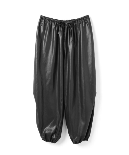 mizuiroind(ミズイロインド)の「mizuiro ind グロッシードローストリングヘムイージーパンツ(その他パンツ・レディース・グレー/ブラック/ネイビー・FREE)」の4枚目の写真