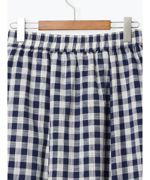 Lugnoncure（ルノンキュール）の「麻風ブロックチェックスカート（スカート・レディース・ベージュ/ブラック/ネイビー・F）」の21枚目の写真