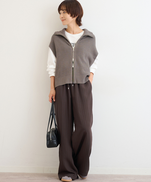 JOURNAL STANDARD relume(ジャーナルスタンダード レリューム)の「《追加》N/Rダブルストライプパンツ(その他パンツ・レディース・ブラウン/ネイビー・38/36)」の9枚目の写真