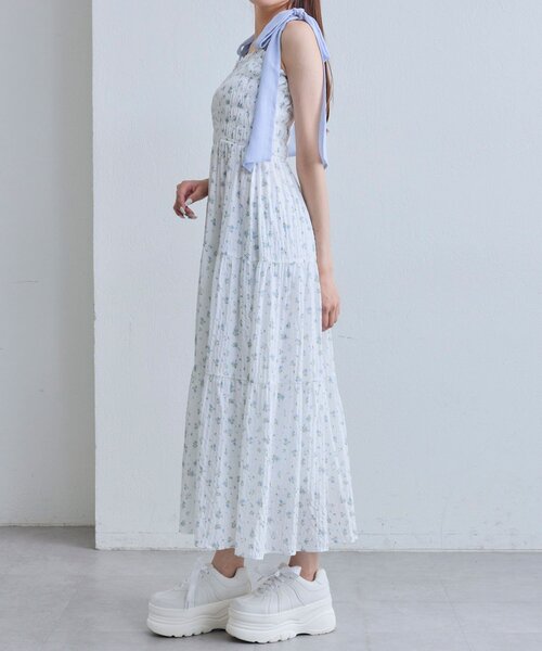 OLIVE des OLIVE シャーリングワンピース オフホワイト OLIVE des OLIVE(オリーブデオリーブ)の「ティアード