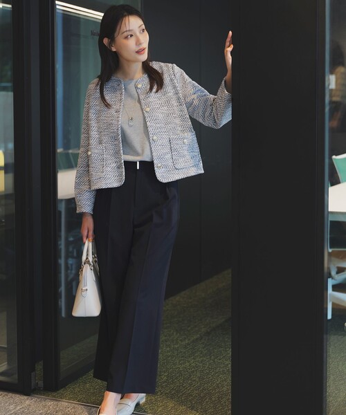 ANY SIS（エニィスィス）の「ウーステッドエステル ワイドパンツ（その他パンツ・レディース・グレー系/イエロー系/ネイビー系・LARGE/MEDIUM/SMALL）」の2枚目の写真