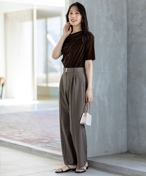 ANY SIS（エニィスィス）の「ウーステッドエステル ワイドパンツ（その他パンツ・レディース・グレー系/イエロー系/ネイビー系・LARGE/MEDIUM/SMALL）」の9枚目の写真