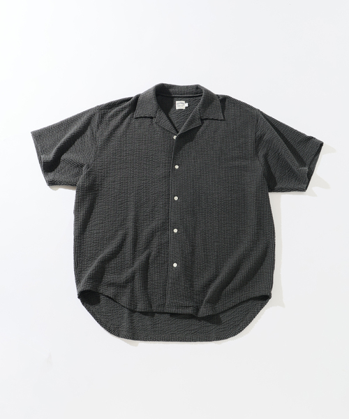 RIDING HIGH（ライディングハイ）の「RIDING HIGH / ライディングハイ シアサッカー ジャージー 半袖シャツ（シャツ/ブラウス・メンズ・アイボリー/ブラック系その他・MEDIUM/LARGE）」の8枚目の写真