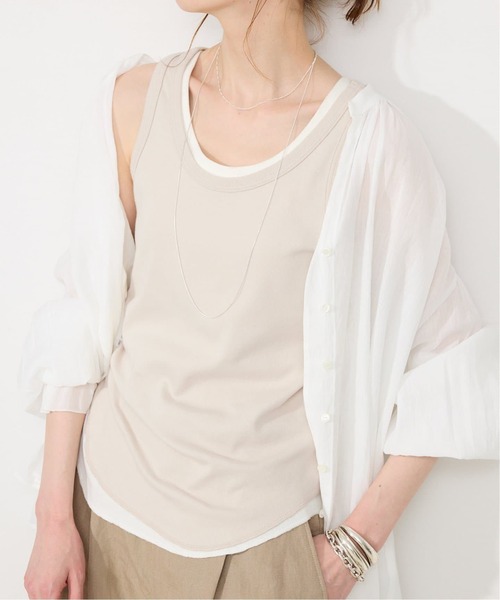 SLOBE IENA（スローブイエナ）の「《追加2》basic タンクトップ（タンクトップ・レディース・ベージュ/ブラウン/ホワイト・FREE）」の11枚目の写真