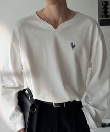 Classical Origin（クラシカルオリジン）の「【Classical Origin】「着心地と、上質感と。」ポンチ素材Vネック胸刺繍Tシャツ／Soft Ponte V-Neck T-Shirt（Tシャツ/カットソー・メンズ）」