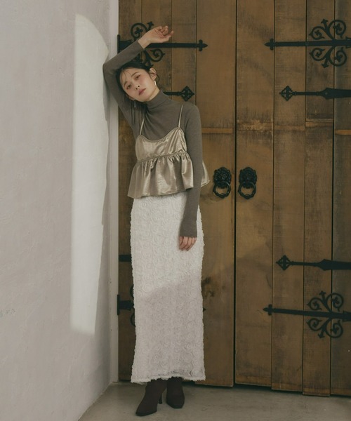 Olu.（オルドット）の「フラワーIラインスカート（スカート・レディース・ブラック/ベージュ/ホワイト・0/1）」の15枚目の写真