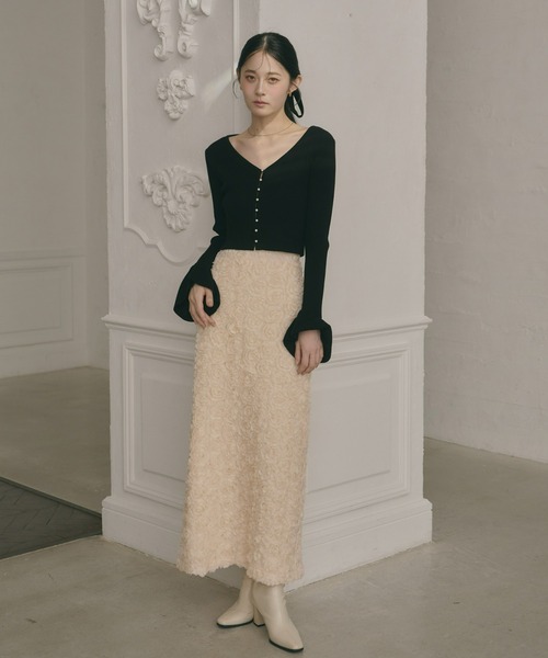 Olu.（オルドット）の「フラワーIラインスカート（スカート・レディース・ブラック/ベージュ/ホワイト・0/1）」の12枚目の写真