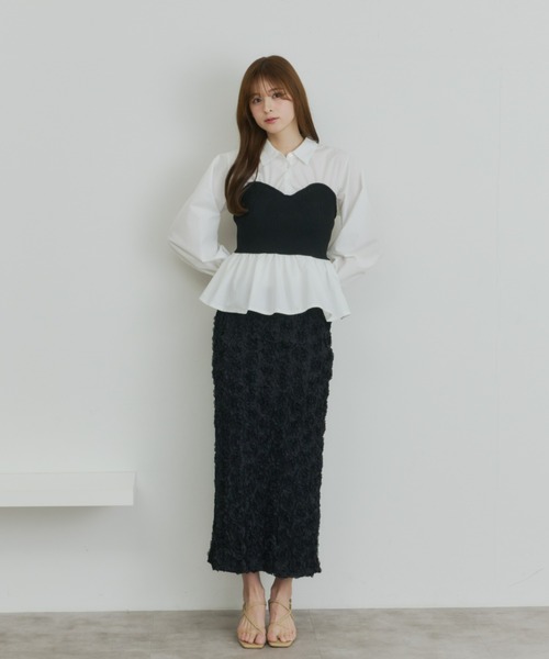 Olu.（オルドット）の「フラワーIラインスカート（スカート・レディース・ブラック/ベージュ/ホワイト・0/1）」の16枚目の写真