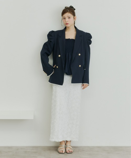 Olu.（オルドット）の「フラワーIラインスカート（スカート・レディース・ブラック/ベージュ/ホワイト・0/1）」の14枚目の写真