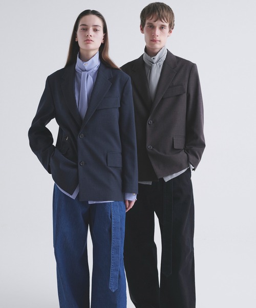 極美品 CULLNI クルニ テーラードジャケット セットアップ3点セット Glen Check Zip Pocket Tailored Jacket(テーラードジャケット