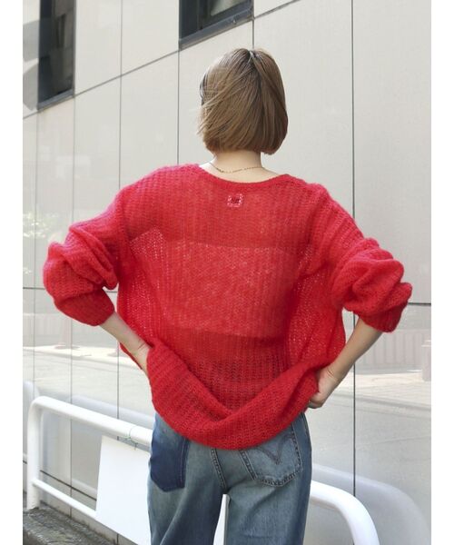 Ungrid（アングリッド）の「アルパカ混透かし編みニット（ニット/セーター・レディース・アイボリー/ブラウン/レッド/ライトグレー・FREE）」の21枚目の写真