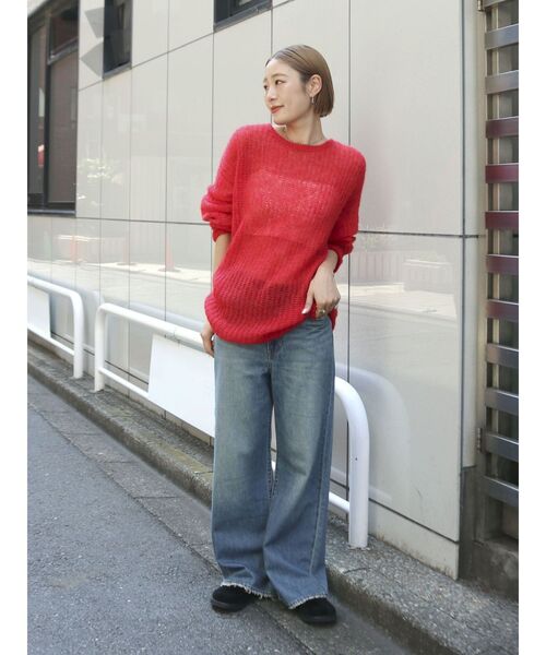 Gready Brilliant アルパカ混起毛ハンドクールネックニット Gready Brilliant（グレディブリリアン） ニット セーター モールバイ