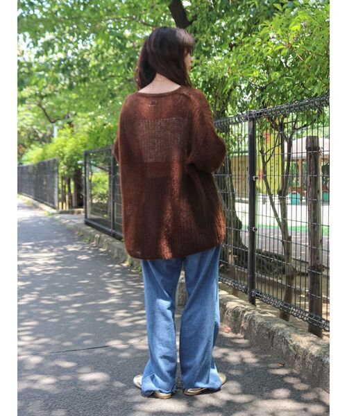 Ungrid（アングリッド）の「アルパカ混透かし編みニット（ニット/セーター・レディース・アイボリー/ブラウン/レッド/ライトグレー・FREE）」の10枚目の写真