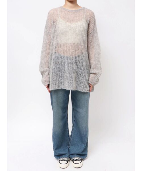 Ungrid（アングリッド）の「アルパカ混透かし編みニット（ニット/セーター・レディース・アイボリー/ブラウン/レッド/ライトグレー・FREE）」の18枚目の写真