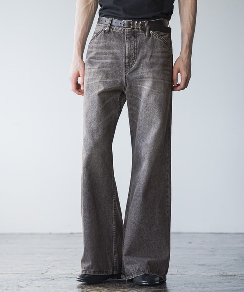 HARE(ハレ)の「ヴィンテージカコウデニムパンツ(HARE)(デニムパンツ・メンズ・ブラウン系/ライトグレー系/ブラック系/ブルー系/グレー系その他/ライトブルー・SMALL/MEDIUM/LARGE)」の4枚目の写真