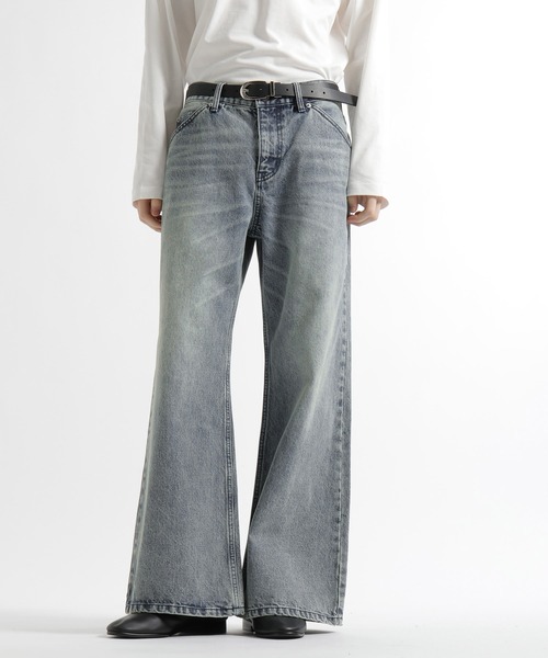 HARE(ハレ)の「ヴィンテージカコウデニムパンツ(HARE)(デニムパンツ・メンズ・ブラウン系/ライトグレー系/ブラック系/ブルー系/グレー系その他/ライトブルー・SMALL/MEDIUM/LARGE)」の5枚目の写真