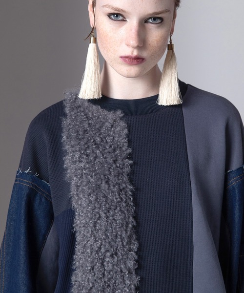 【新品・未使用】AULAAILA デニムコンビネーションプルオーバー デニムコンビネーションプルオーバー（Tシャツ/カットソー）｜AULA