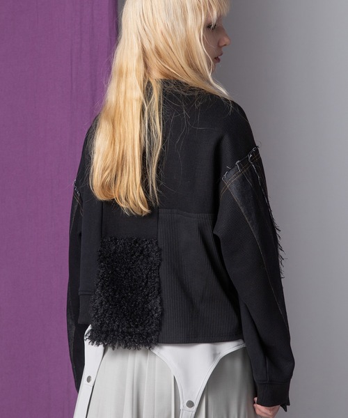 AULA AILA(アウラアイラ)の「デニムコンビネーションプルオーバー(Tシャツ/カットソー・レディース・オフホワイト/ネイビー/ブラック・0)」の18枚目の写真